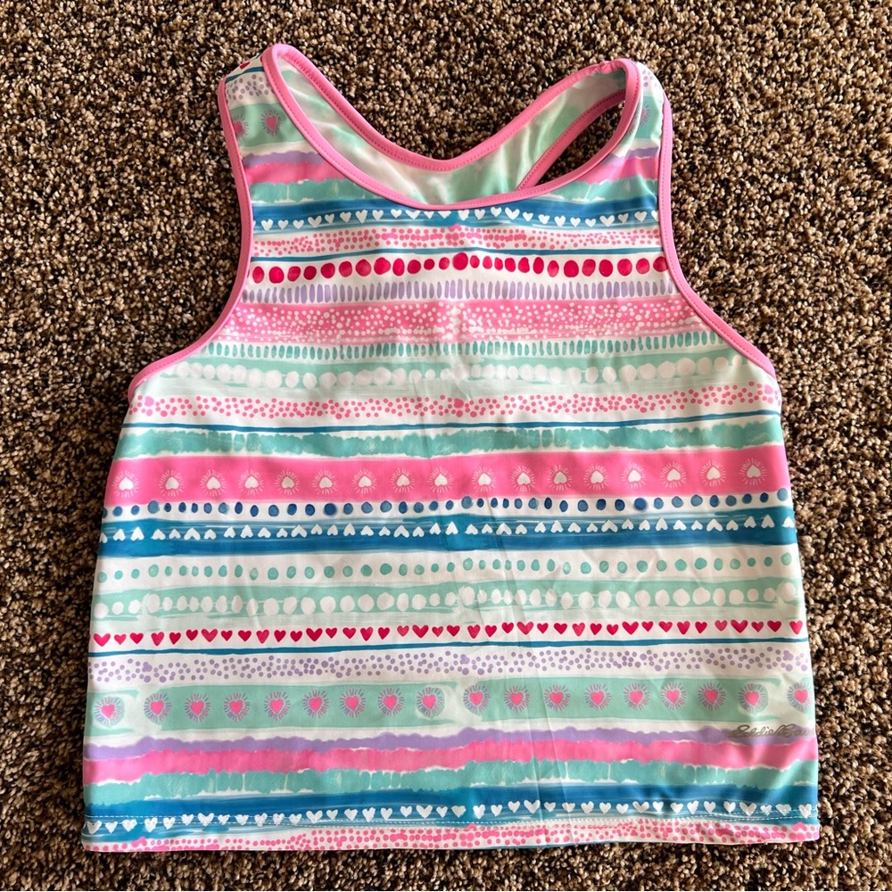 Eddie Bauer Girls Reversible Racerback Tank Size L (14–16) Bright + Tie Dye